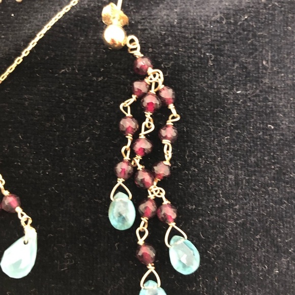 Semi precious stones hand made Wendy Mink necklace & earrings - Picture 5 of 15